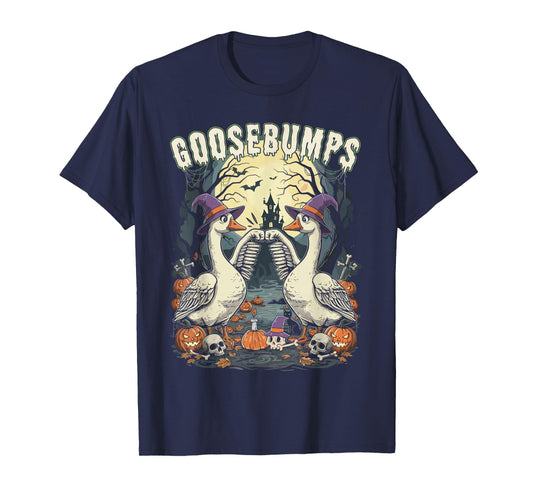 Cute Spooky Goose Shirt, Funny Halloween Goose Bumps T-Shirt