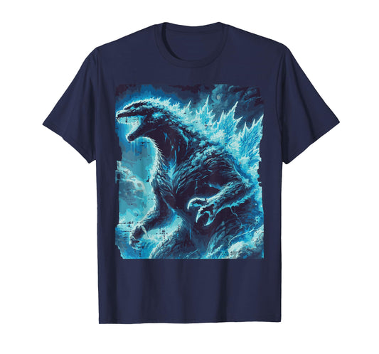Japanese Blue Kaiju Monster Art Men Boys Kids Youth Teens T-Shirt