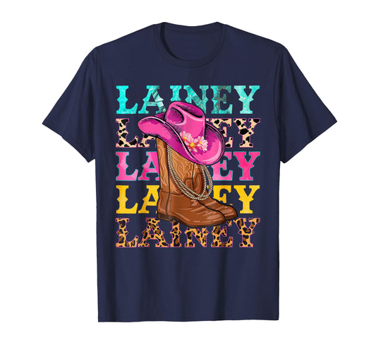 Western Cowgirl Lainey Personalized Black Unisex-Kids Western Casual T-Shirt