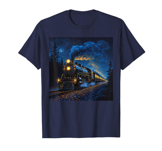 Steam Engine Train Graphic for Men Boys T-Shirt