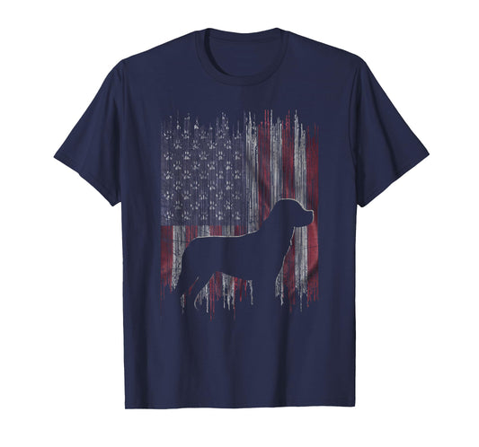 Vintage USA American Flag Love Rottweiler Dog Silhouette T-Shirt for Men Women Kids