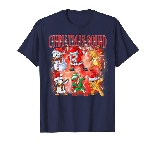Dabbing Santa Elf Friends Christmas Family Christmas Squad T-Shirt