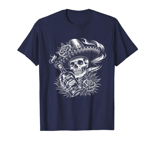 Mexico Vintage Skeleton Tequila Dia De Los Muertos Mexican T-Shirt