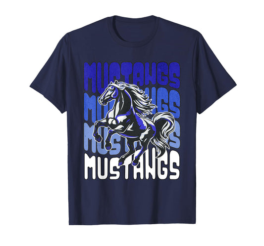 Mustang Mascot School Spirit Sports Team Football Gameday T-Shirt