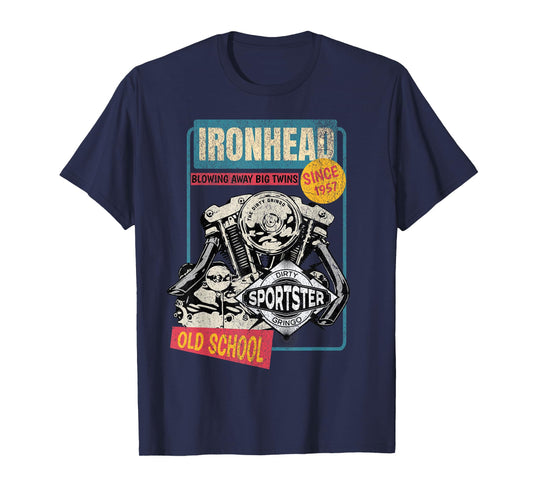 Ironhead Old School HD Pin Up Retro Motorcycle Sportster Hot T-Shirt