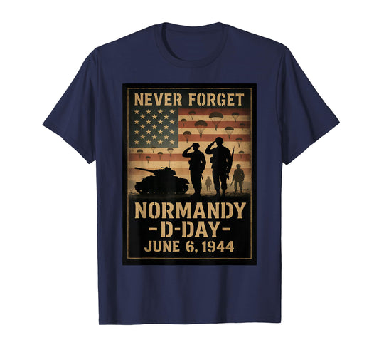D-Day 81st Anniversary Normandy 1944 Military Tribute Men T-Shirt
