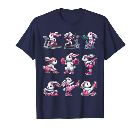 Easter Bunny Fitness Collection Gym Workout Weightlifting T-Shirt