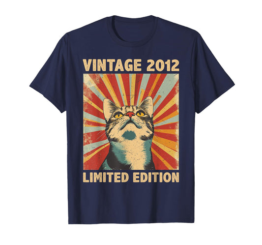 13 Years Old Gift Vintage 2012 Cat Lover 13th Birthday T-Shirt for Men Women Kids