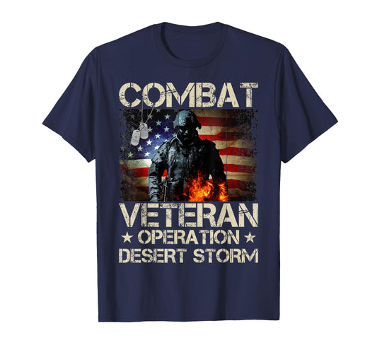 A Veteran USA Flag Combat Operation Desert Storm T-Shirt