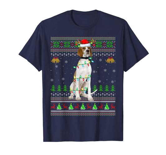 English Pointer Dog Ugly Christmas Sweaters Holiday Xmas T-Shirt