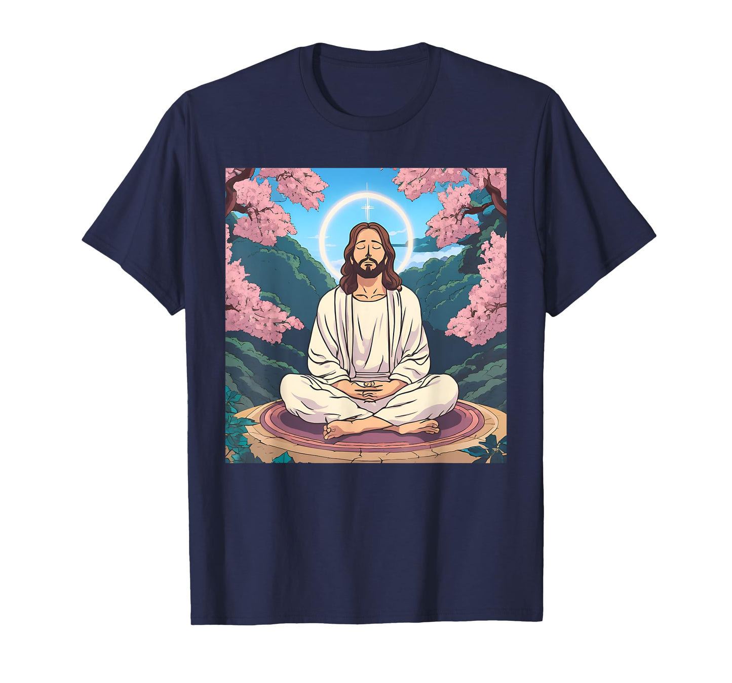 Jesus Meditating As A Buddhist Monk Meditation Anime T-Shirt