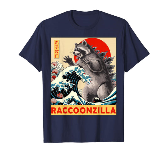 Raccoon Japanese Art Funny Racoon Gifts For Men Women Kid T-Shirt