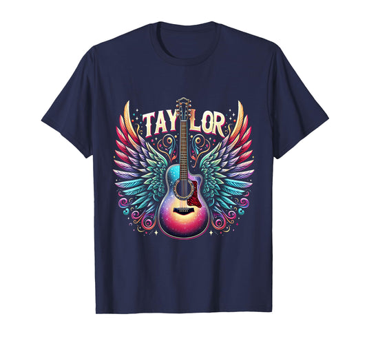 Girl Retro Taylor First Name Personalized Groovy 80's T-Shirt