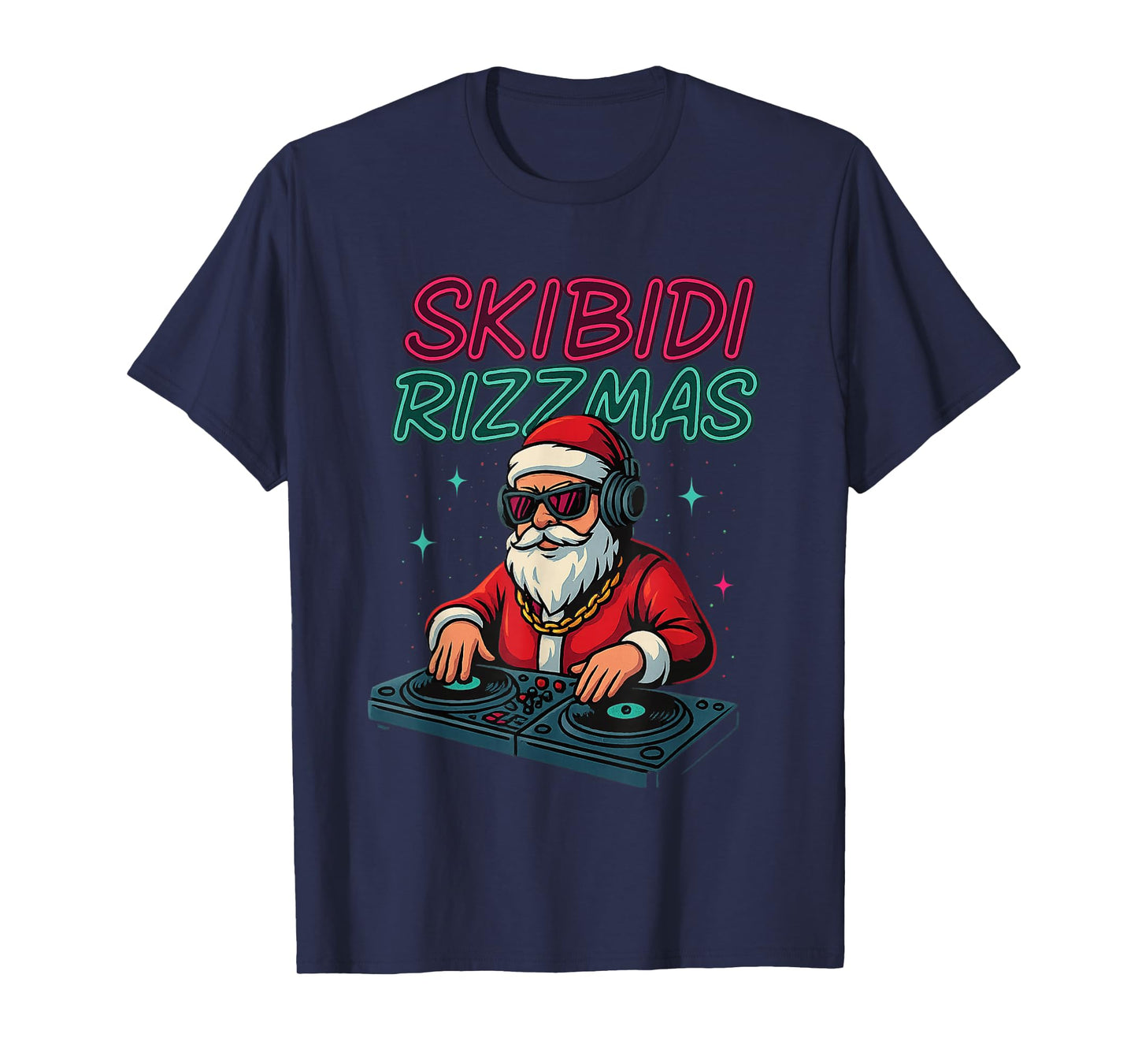 Funny Skibidi Rizzmas Santa Claus Christmas Humor T-Shirt
