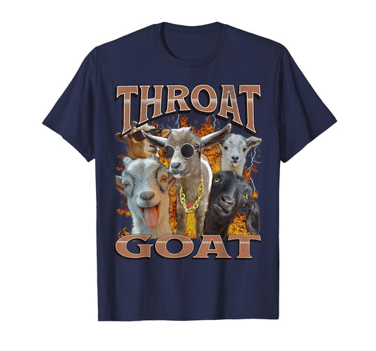 MildlyPerturbed Throat Goat Funny Offensive Adult Humor Y2K Graphic Unisex-Adults T-Shirt Black Small