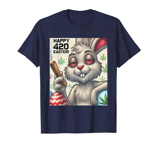 420 Easter Bunny Funny Weed Smoking Rabbit Cannabis 4/20 T-Shirt
