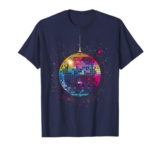 colored Disco Ball Vintage Retro House discoball cool party T-Shirt