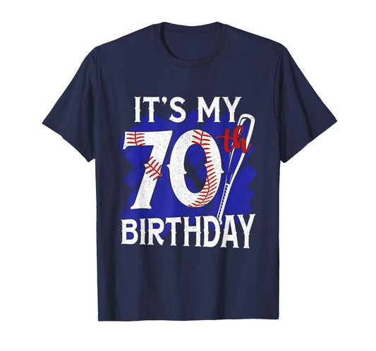 Its My 70th Birthday Baseball Vintage 70 Year Old Birthday T-Shirt