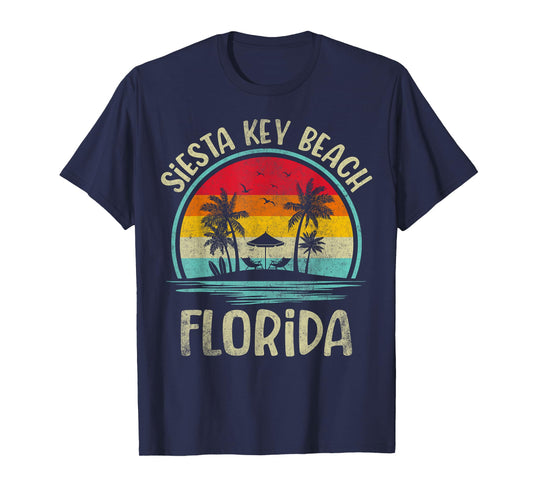 Siesta Key Beach Florida Palm Tree Family Summer Vacation T-Shirt