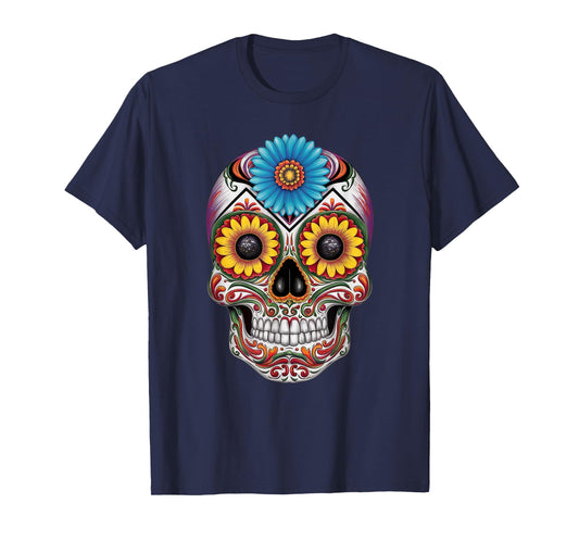 Sugar Skull Day of Dead Halloween Dia De Muertos T-Shirt