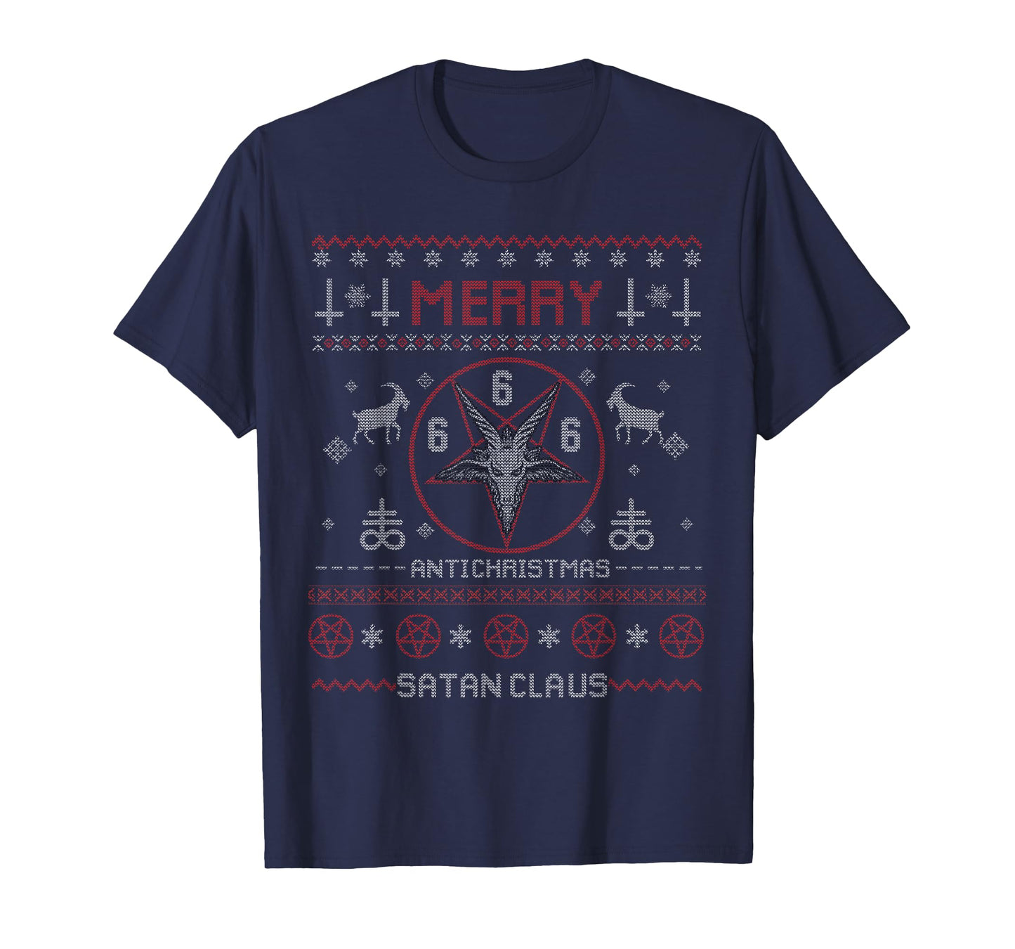 Merry Anti Christmas Satan Claus Gothic Ugly Christmas T-Shirt