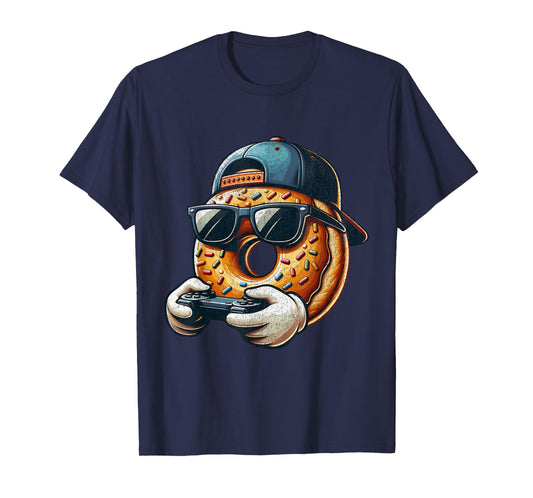 Cool Donut Playing Video Games. Funny Video Games Donuts T-Shirt
