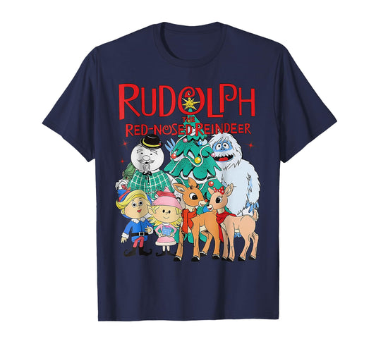 Funny Cute Rudolph The Red Nosed Reindeer Christmas Tree T-Shirt