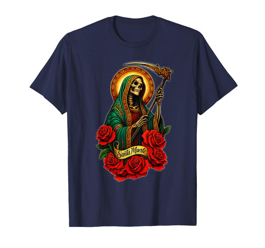 Santa Muerte Mexican Floral Saint Death T-Shirt