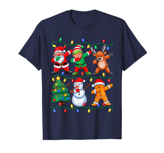 Dabbing Santa Elf Xmas PJs Christmas Men Girl Youth Boy Kids T-Shirt