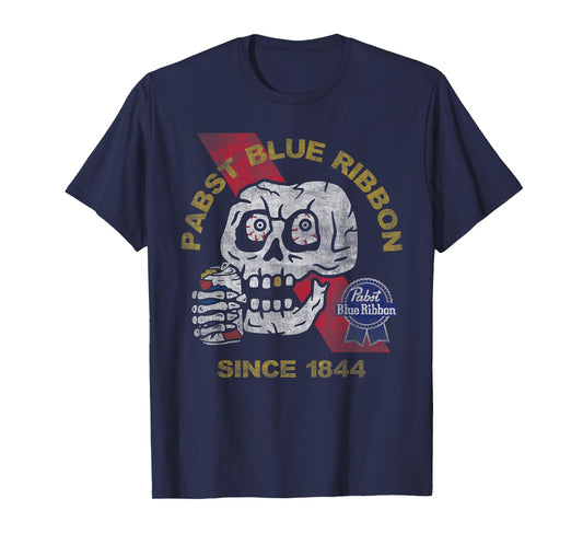 Weathered Pabst Beer Skull Since 1844 T-Shirt