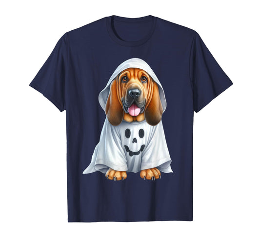 Funny Ghost Bloodhound Dog Lover Halloween Costume Men Women T-Shirt