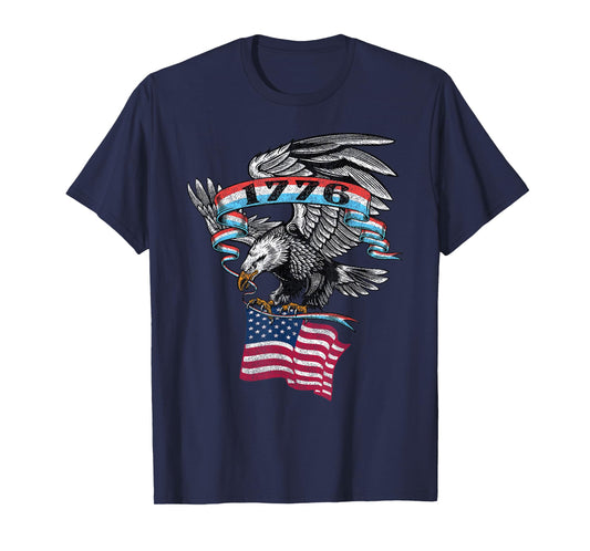 1776 American Flag USA Eagle Vintage Graphic T-Shirt