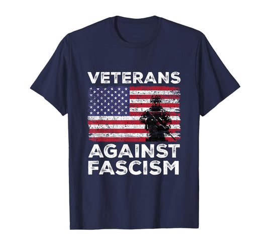 Veterans Against Fascism Vintage US Army Patriotic Soldier T-Shirt