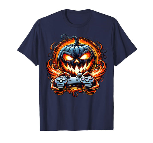 Halloween Gamer Gaming Pumpkin Boys Halloween Costume T-Shirt