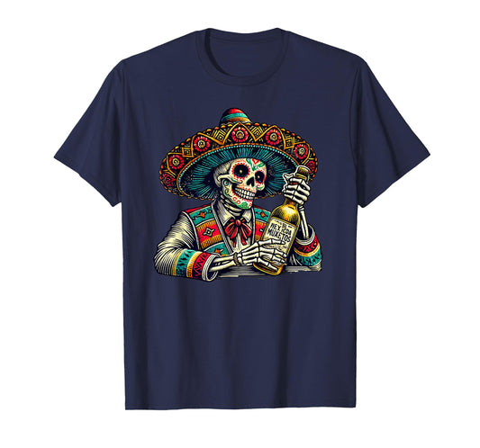 Dia De Los Muertos Mexican Vintage Skeleton Tequila Mexico T-Shirt