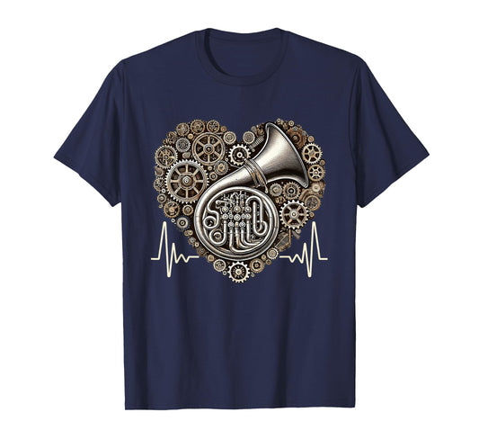 Tuba Heartbeat Steampunk Brass Music Tubist T-Shirt