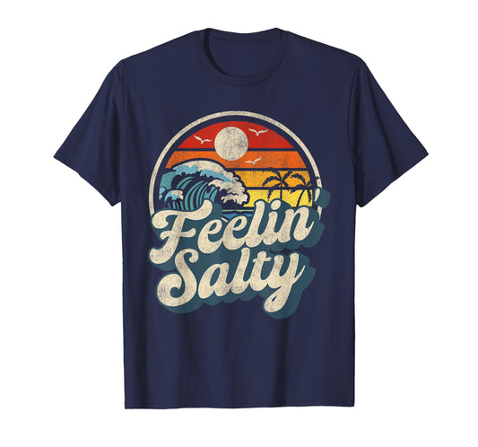 Feelin' Salty Summer Beach Vintage Wave T-Shirt