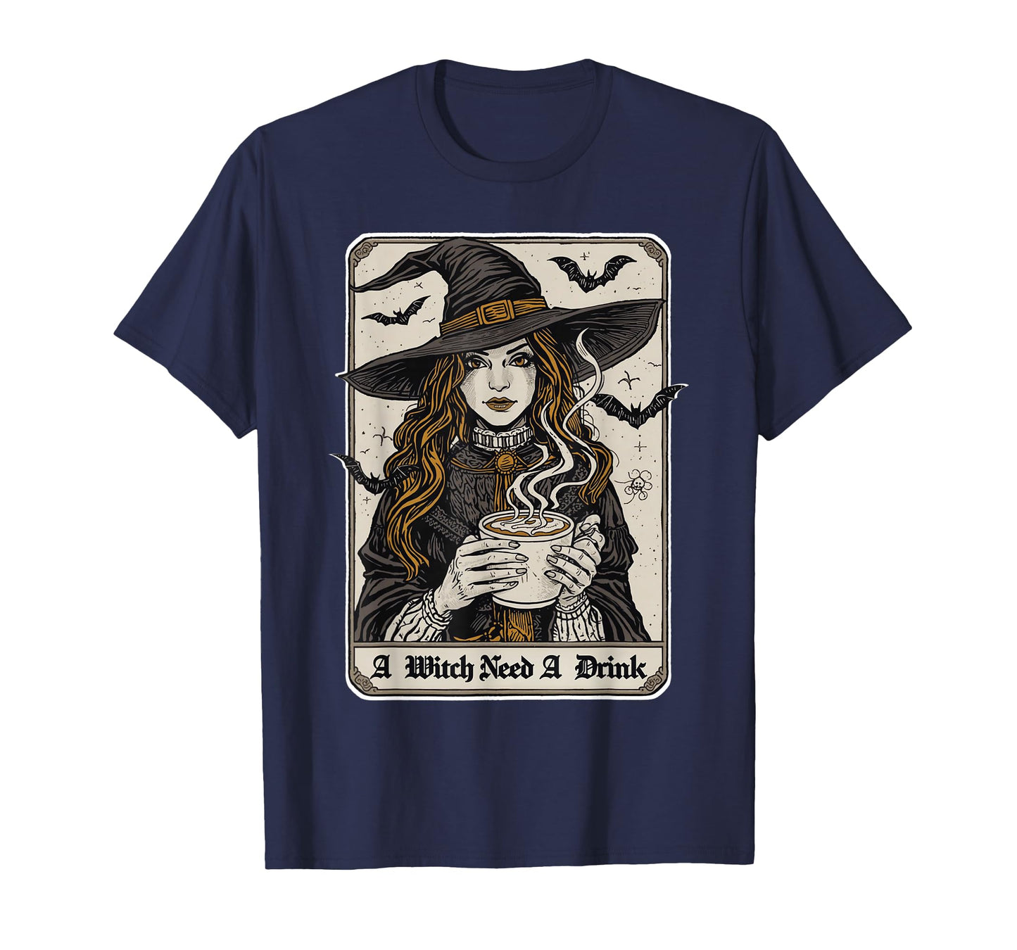 Vintage Halloween Witch Pumpkin Spice Latte Syrup Creamer T-Shirt