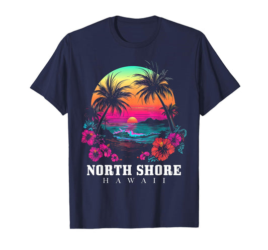 Surfer Souvenir North Shore Oahu Hawaii Hibiscus T-Shirt