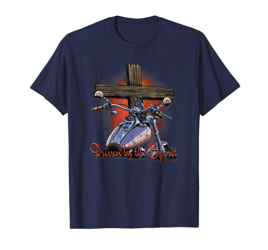 Driven By The Spirit Cool Vintage Christian Biker T-Shirt