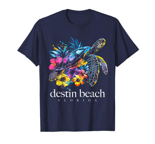 Destin Beach Florida Sea Turtle Scuba Diving Surfer Souvenir Men Women Kids T-Shirt