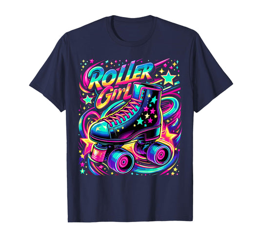 Roller Girl Skater 90s 80s Skating Vintage Skates T-Shirt