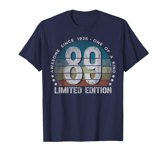 89 Year Old Gifts Vintage 1936 Limited Edition 89th Birthday T-Shirt