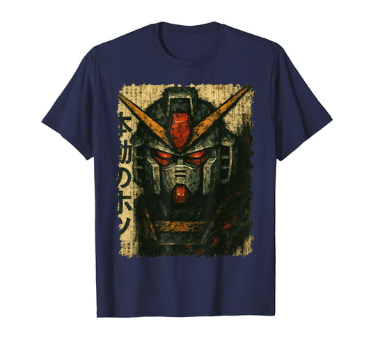 Japanese Mecha Robot Head Vintage Anime Art Men Boys Kids T-Shirt