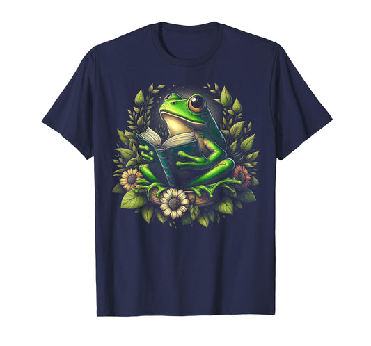 Cute Cottagecore Floral Frog Aesthetic Girls Women Graphic T-Shirt
