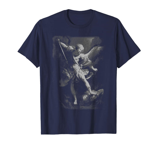 Saint Michael the Archangel Defeating Satan Christian T-Shirt