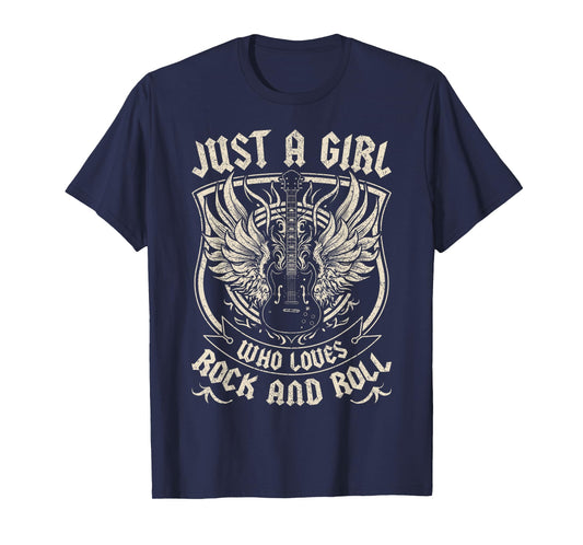 Rock Band Rock Concert Just A Girl Who Loves Rock And Roll T-Shirt