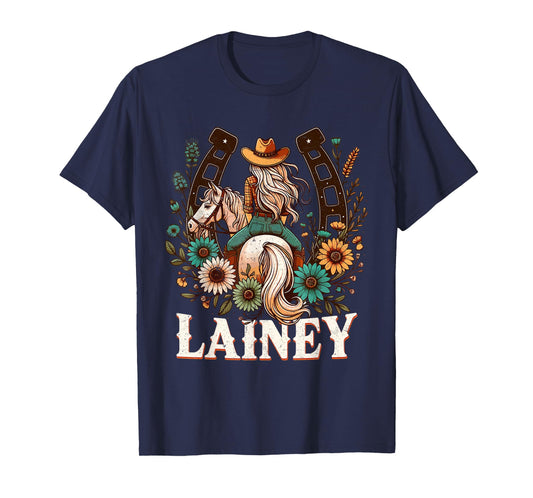 Lainey Name Girl Personalized Name Cowgirl T-Shirt