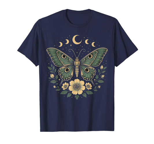 Aesthetic goblincore Moth and moonphases Flowers cottagecore T-Shirt