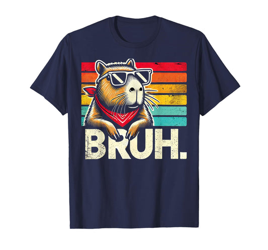 Gaming Capybara Bruh Retro Vintage Funny BRUH Kids Boys Girl T-Shirt